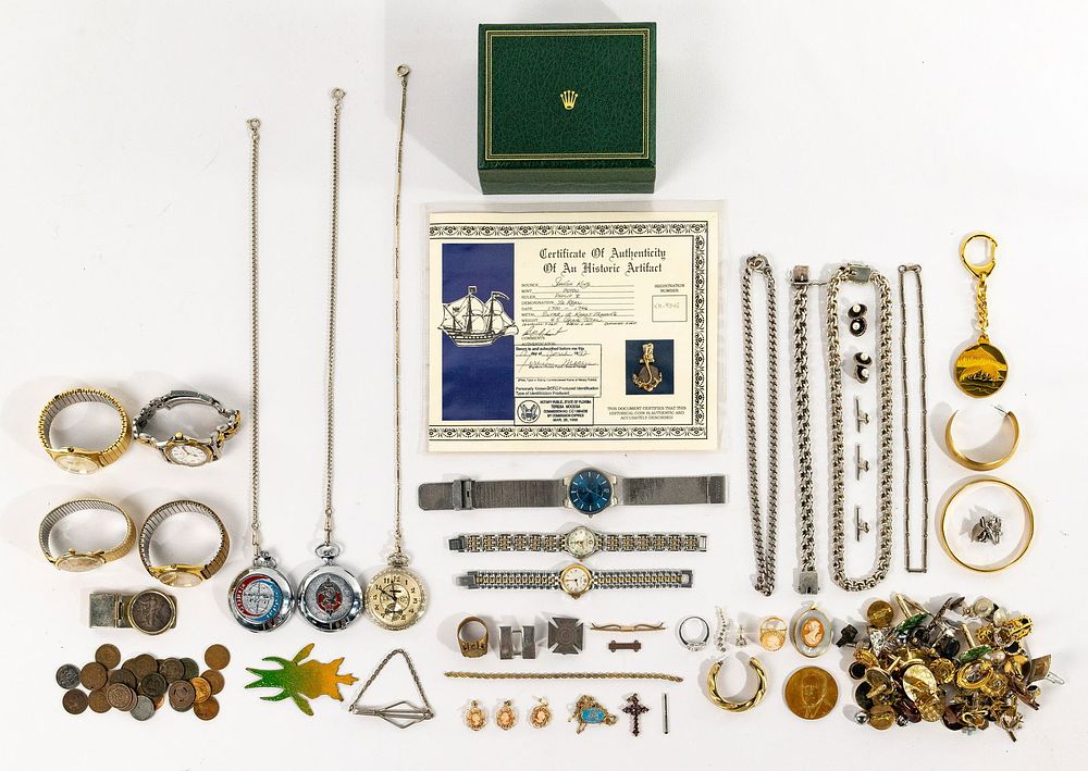 Lot 505: Gold, Sterling, Costume Jewelry and Watch Assortment