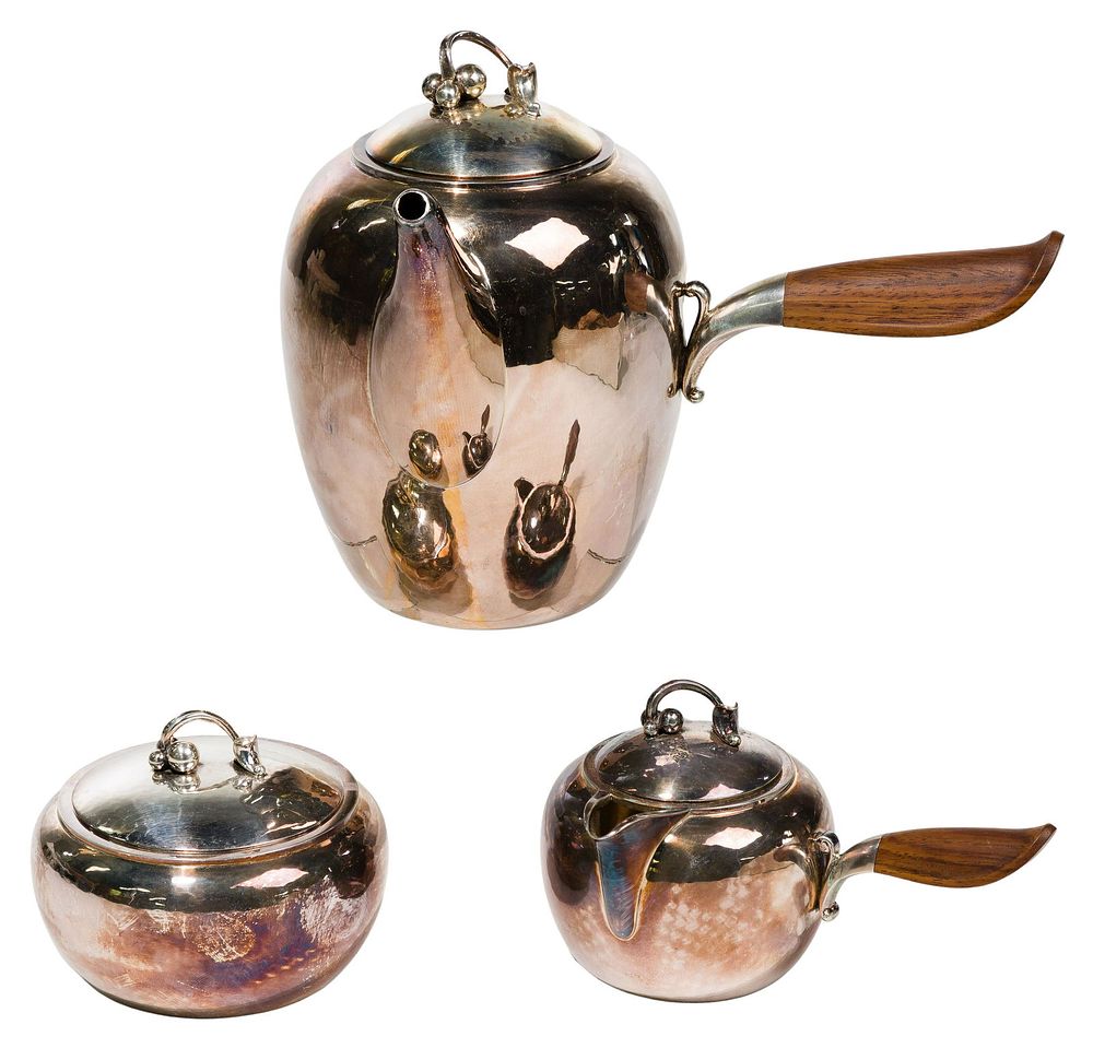 Lot 512: Harald Nielsen for Georg Jensen Sterling Silver Tea
