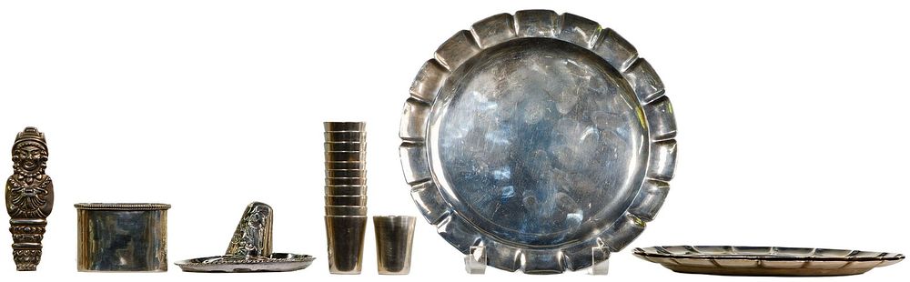 Lot 520: Mexican Sterling Silver and (950) Silver Hollowware