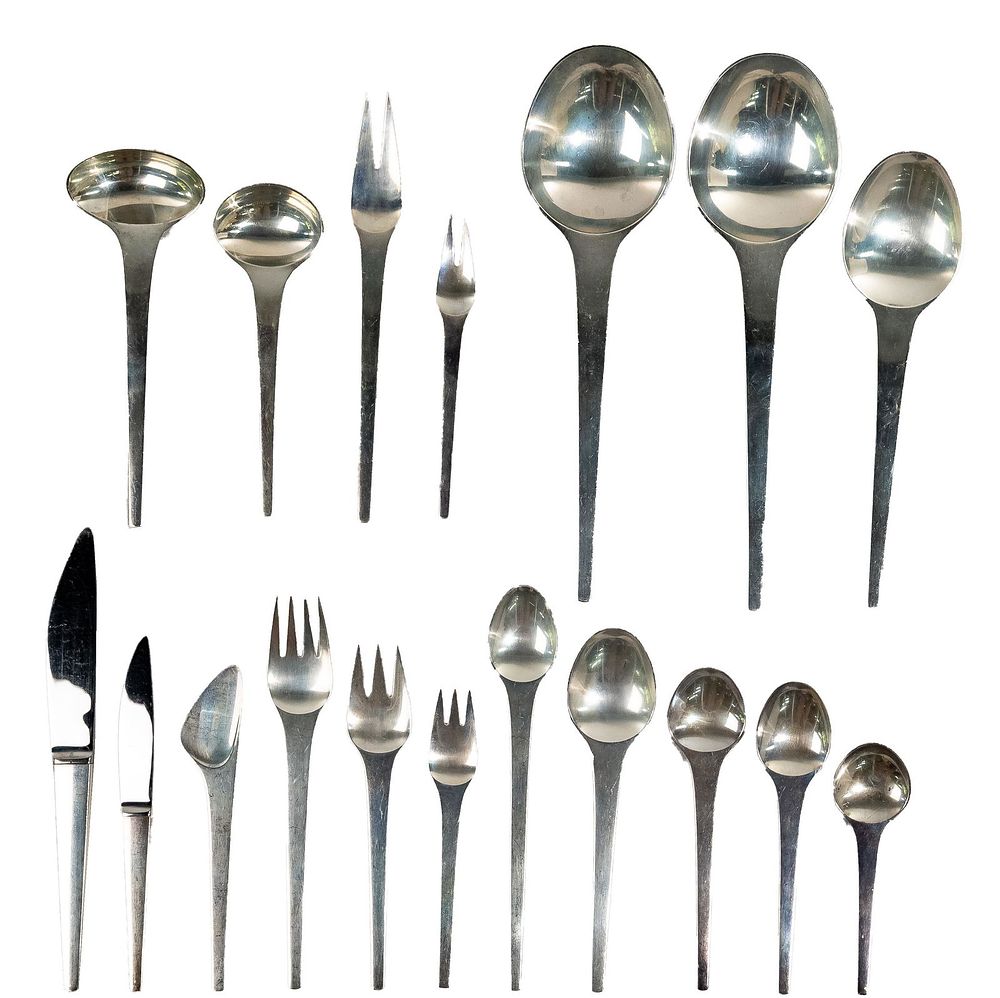 Lot 531: Georg Jensen 'Caravel' Sterling Silver Flatware Service