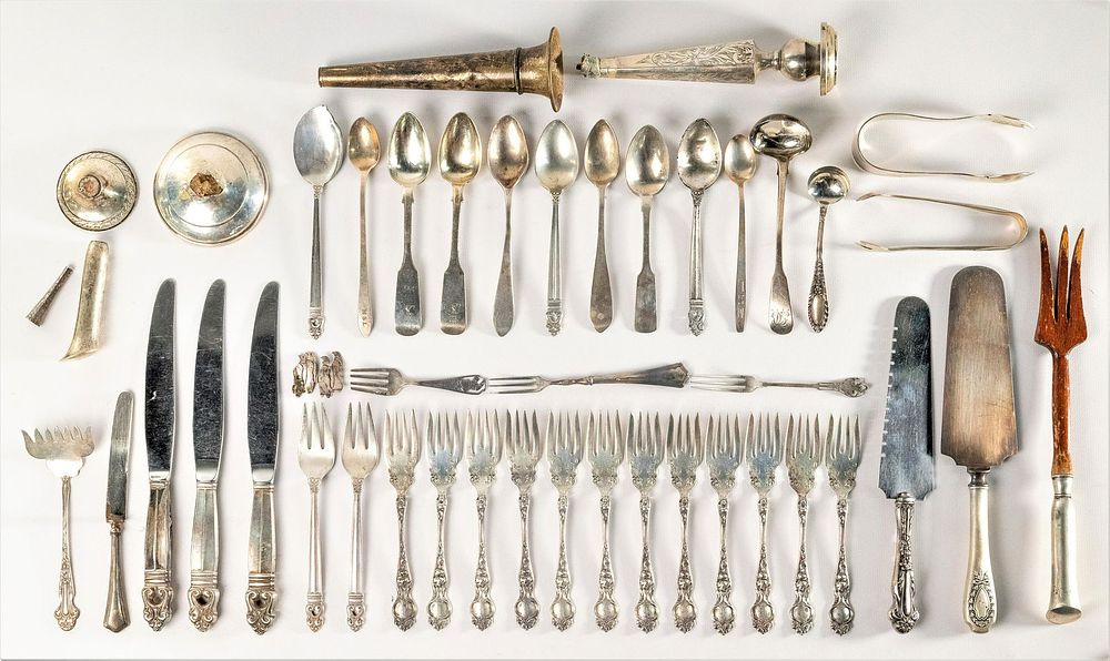 Lot 547: Sterling Silver Flatware and Hollowware Assortment