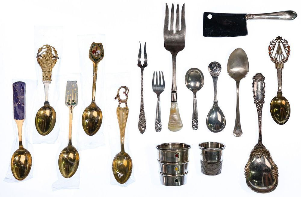 Lot 548: Sterling Silver Flatware and Hollowware Assortment