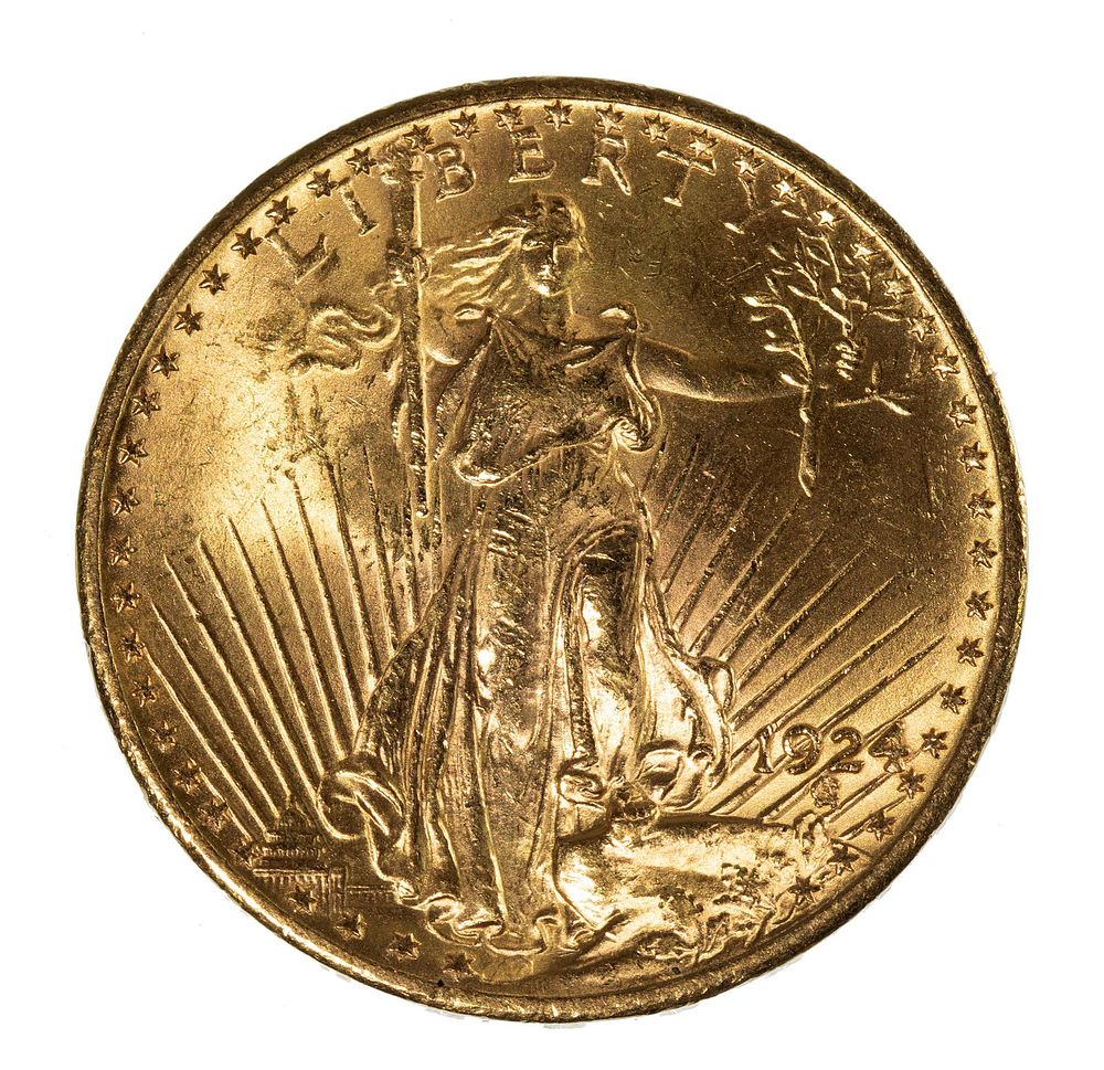Lot 571: 1924 $20 Gold Unc.