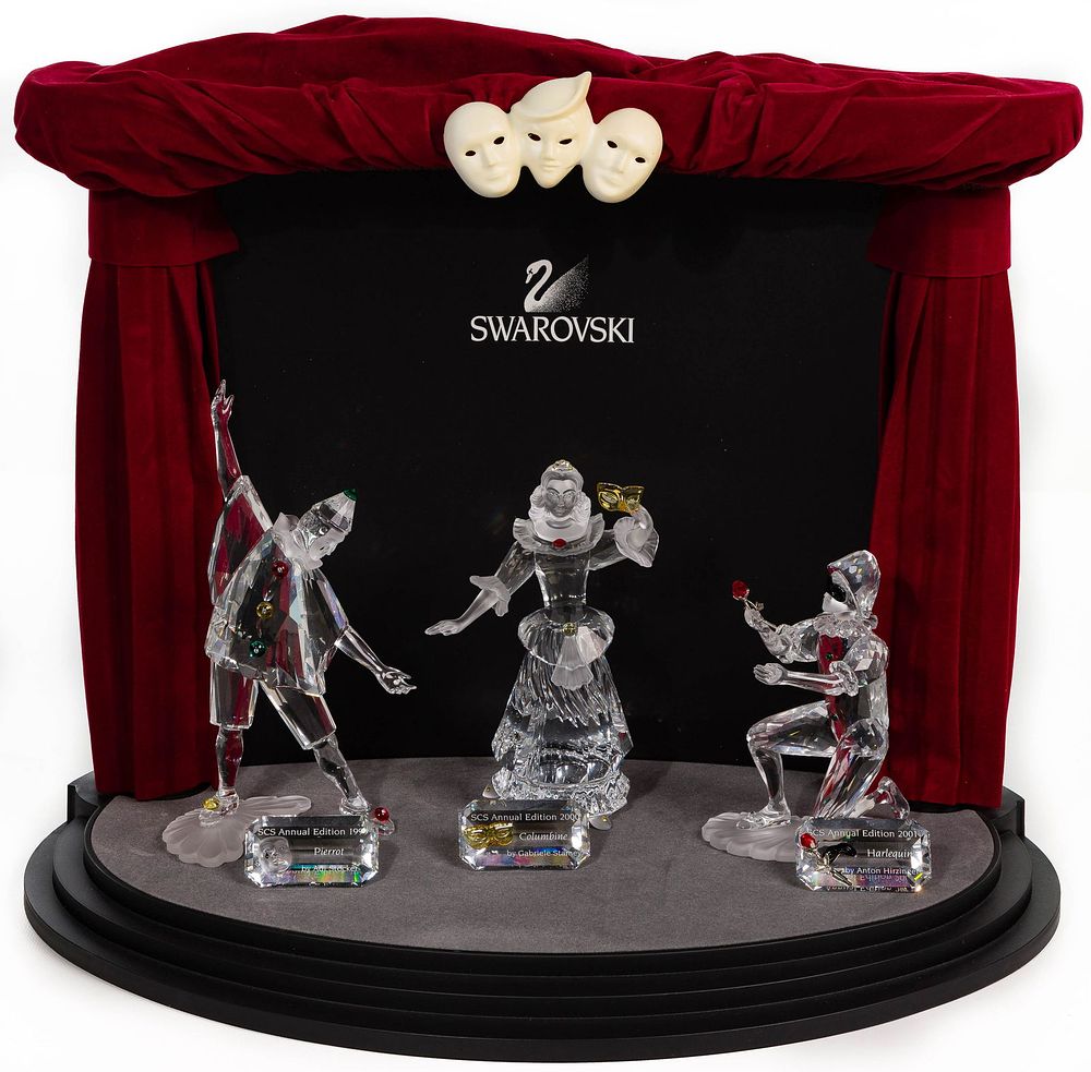 Lot 197: Swarovski Crystal 'Masquerade' Figurine Set