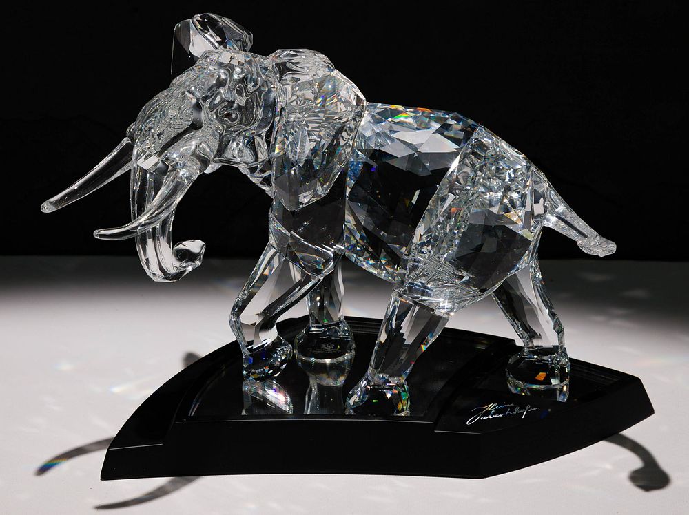 Lot 202: Swarovski Crystal Elephant in Case