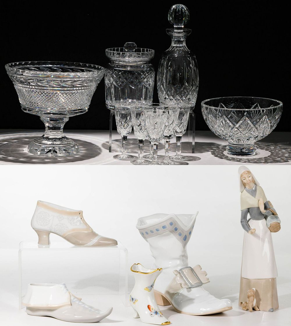 Lot 212: Waterford Crystal and Lladro Figurine Assortment