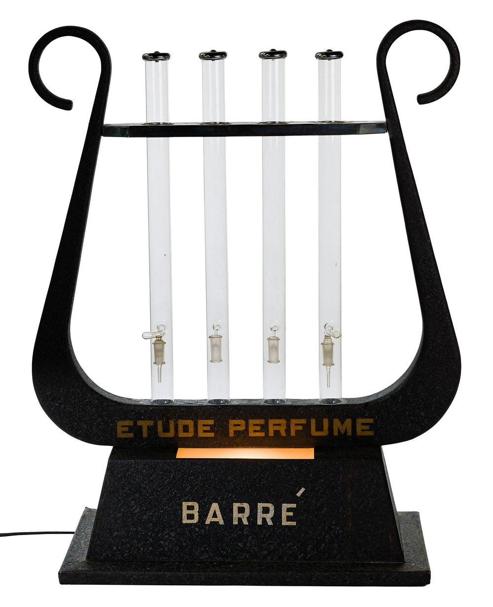 Lot 218: French Lighted Metal and Glass Perfume Dispenser