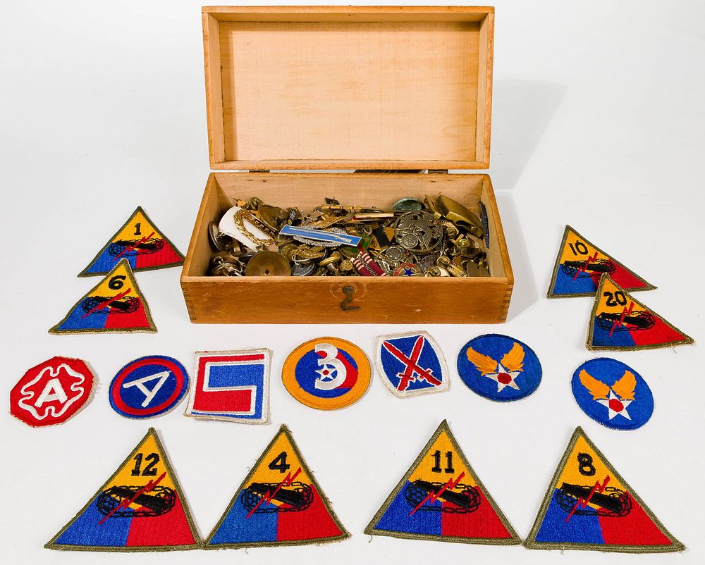Lot 244: Military Patch and Pin Assortment