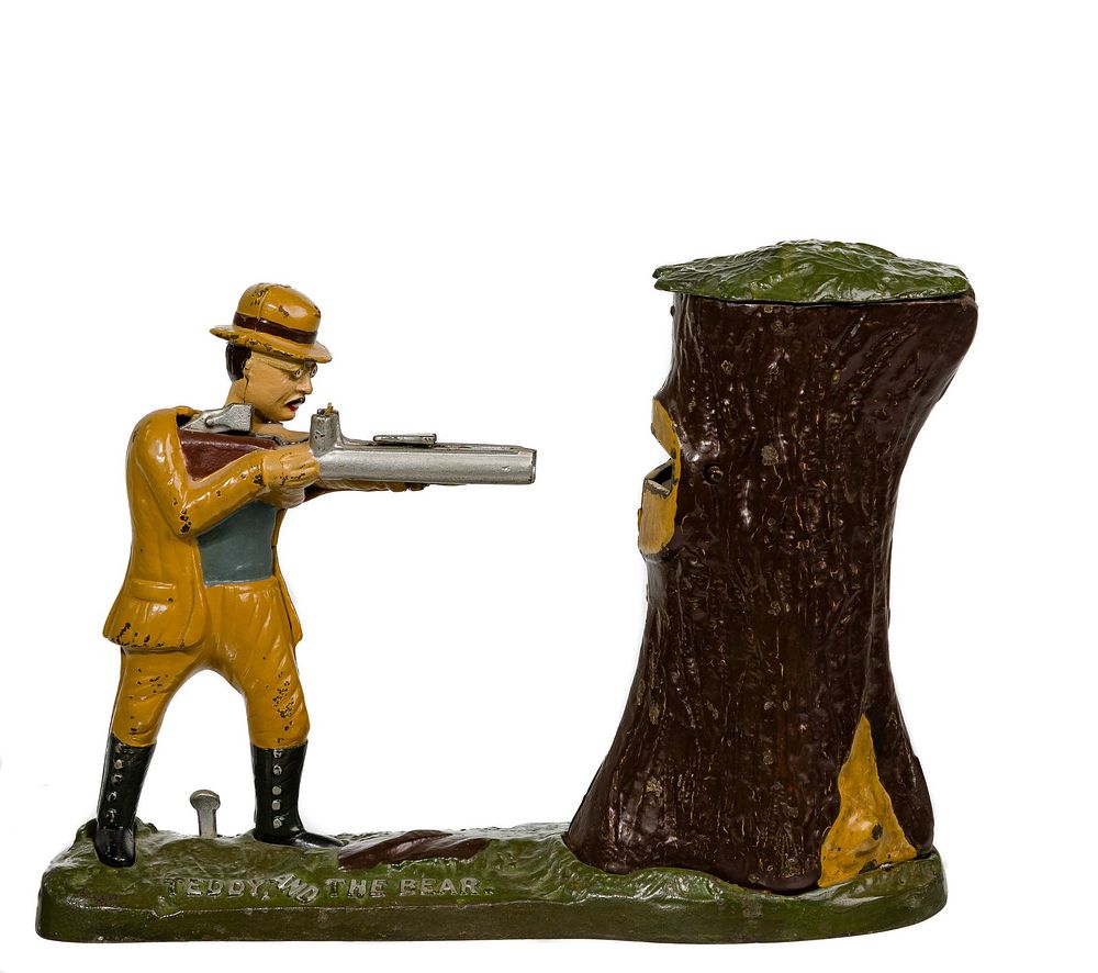 Lot 256: 'Teddy and the Bear' Mechanical Cast Iron Bank