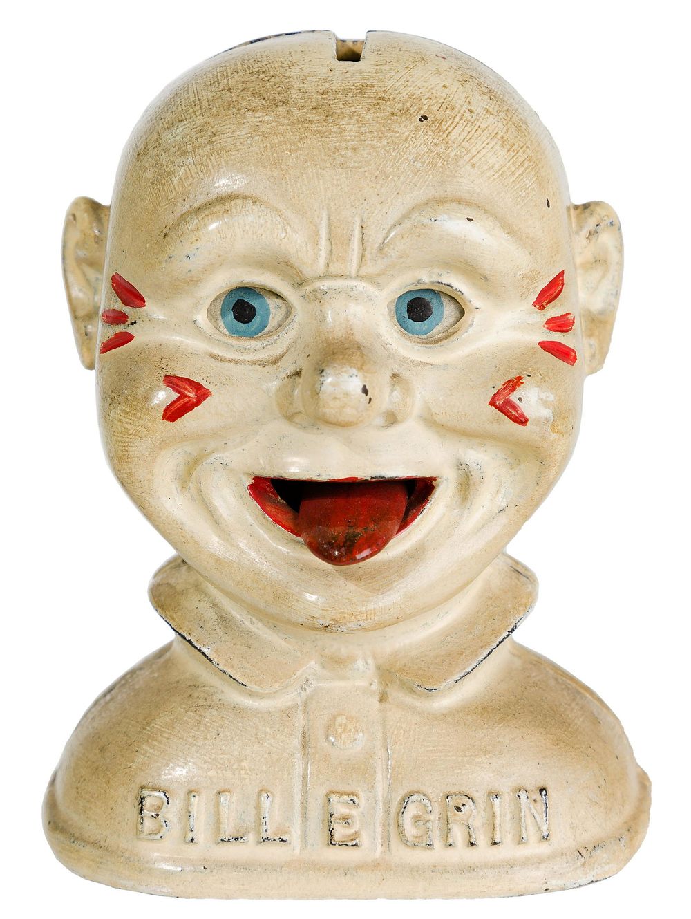 Lot 262: J. & E. Stevens Co "Bill E Grin" Mechanical Cast Bank