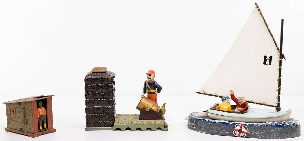 Lot 275: Mechanical and Still Cast Iron Bank Assortment