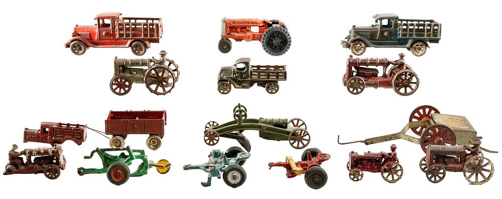 Lot 377: Cast Iron Toy Truck and Tractor Assortment