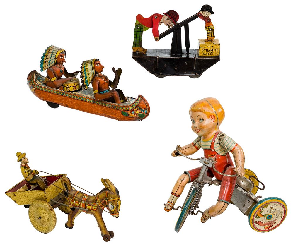 Lot 389: Friction and Wind-up Lithographed Tin Toy Assortment