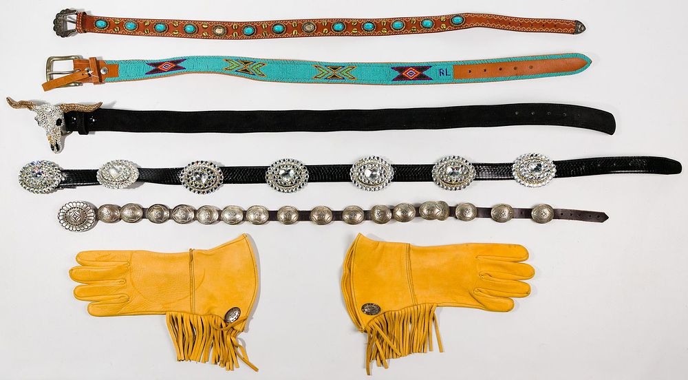 Lot 471: Western Style Belts and Gloves
