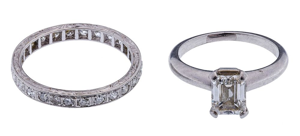 Lot 473: Platinum and Diamond Rings