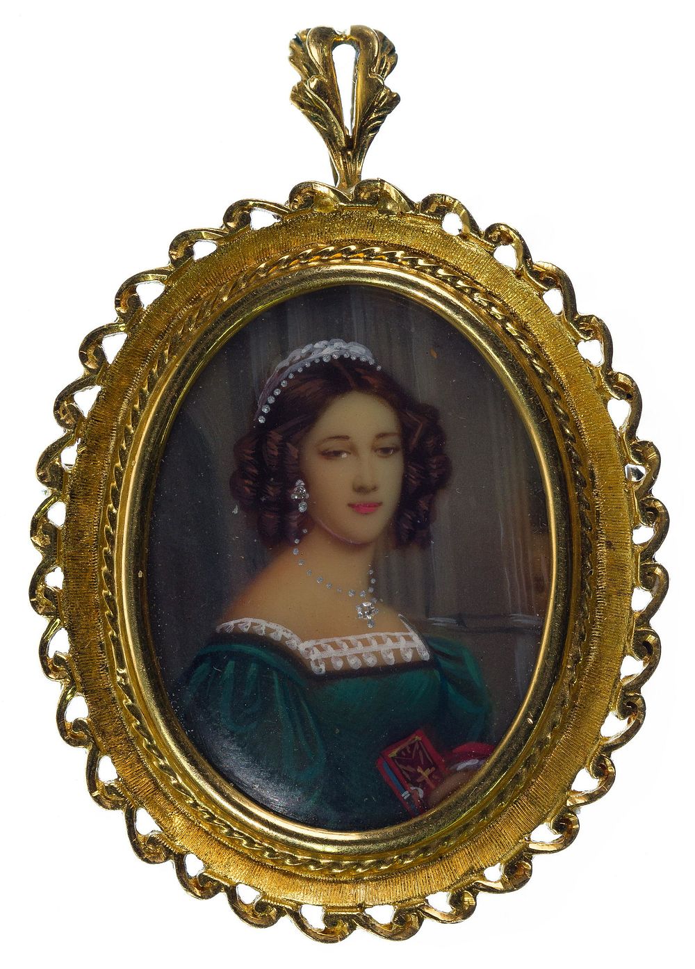 Lot 478: 18k Yellow Gold Portrait Brooch / Pendant