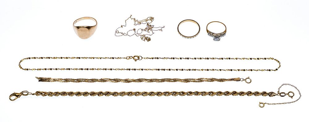 Lot 497: 14k Gold Jewelry Assortment