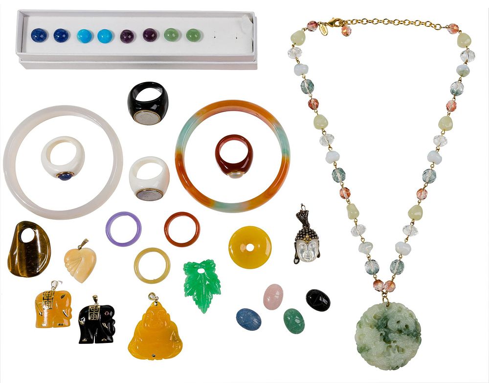 Lot 515: 14k Yellow Gold and Stone Jewelry Assortment