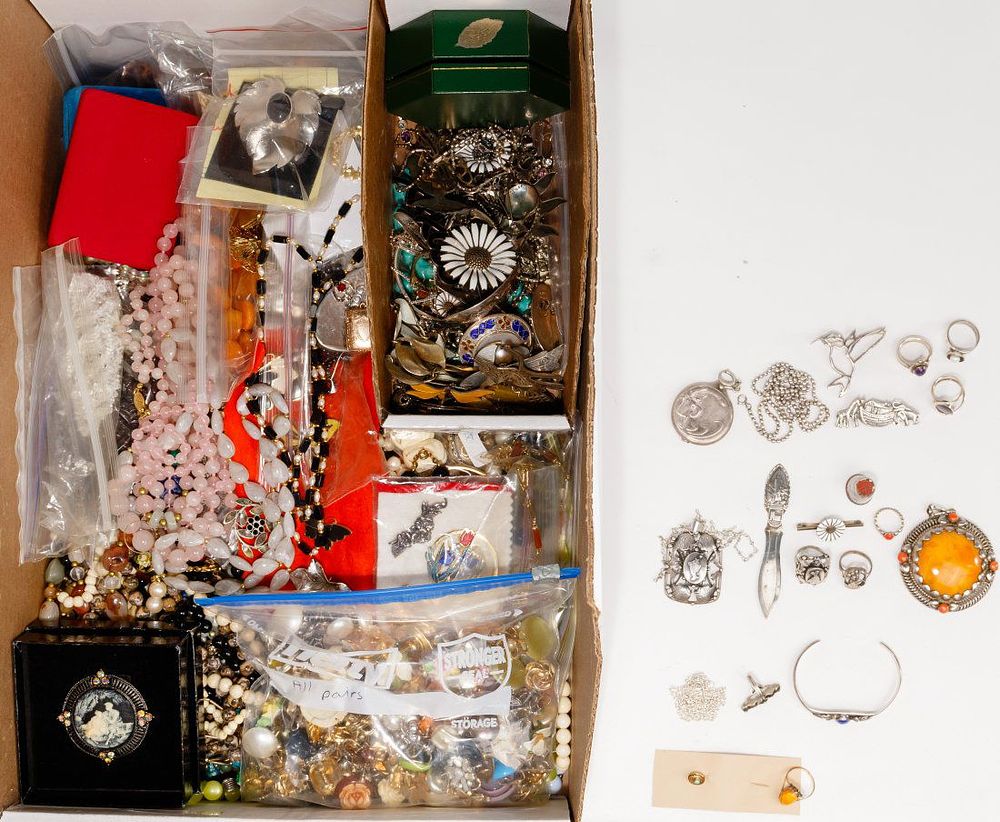 Lot 544: Gold, Silver and Costume Jewelry Assortment