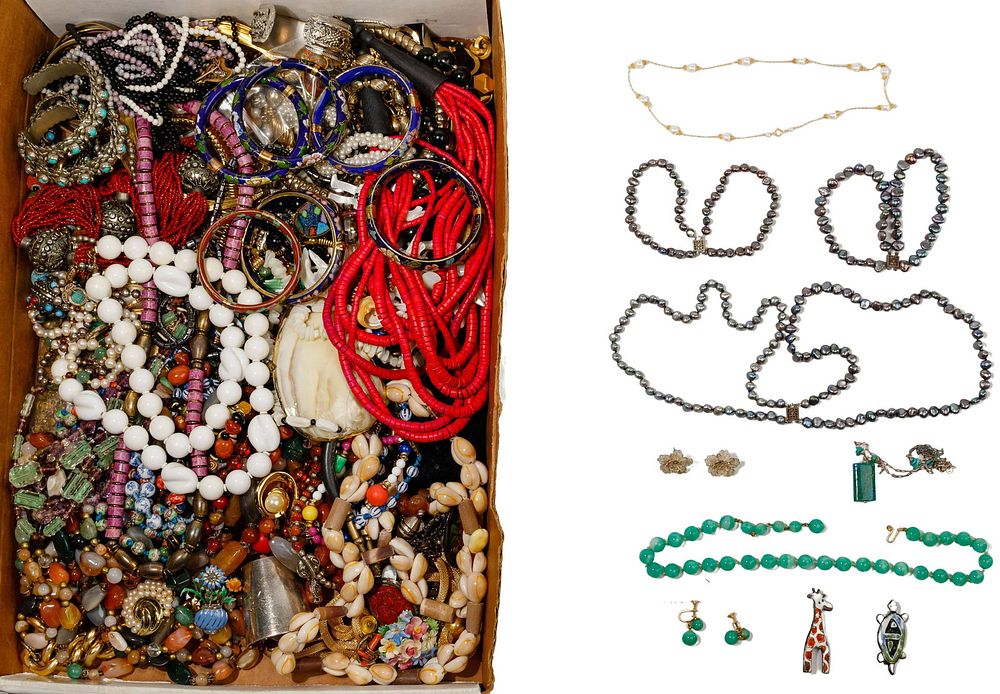 Lot 565: 14k Gold, Sterling Silver and Costume Jewelry