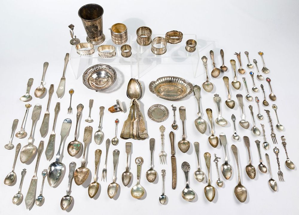Lot 604: Coin and European Silver Hollowware and Flatware
