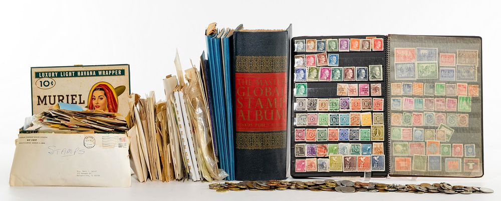 Lot 625: US and World Stamp and Coin Assortment