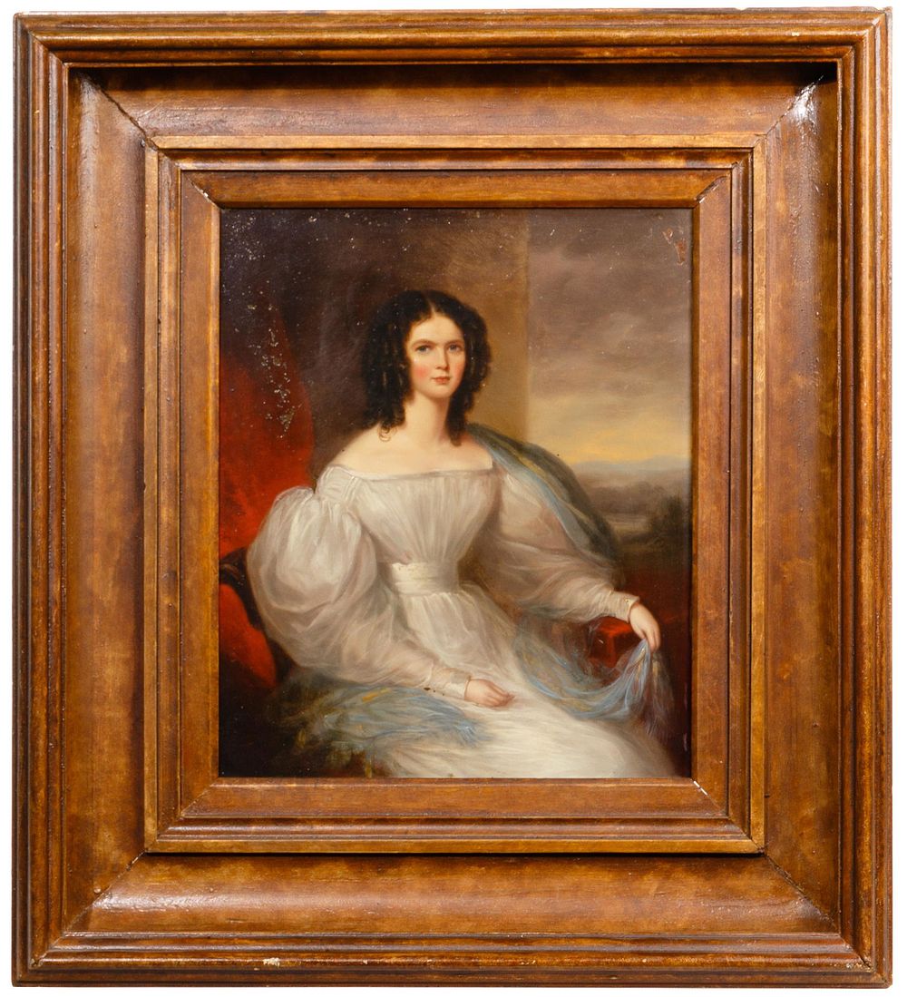 Lot 160: British School Oil on Copper Portrait