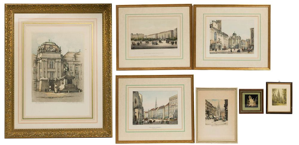 Lot 170: Austrian Viennese Etching and Lithograph Assortment
