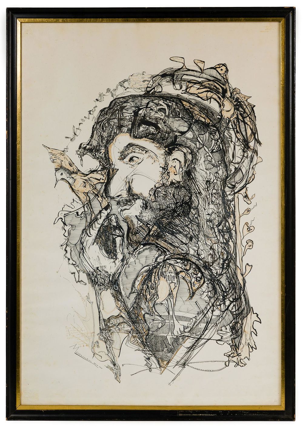 Lot 198: Unknown Artist Ink on Paper Drawing