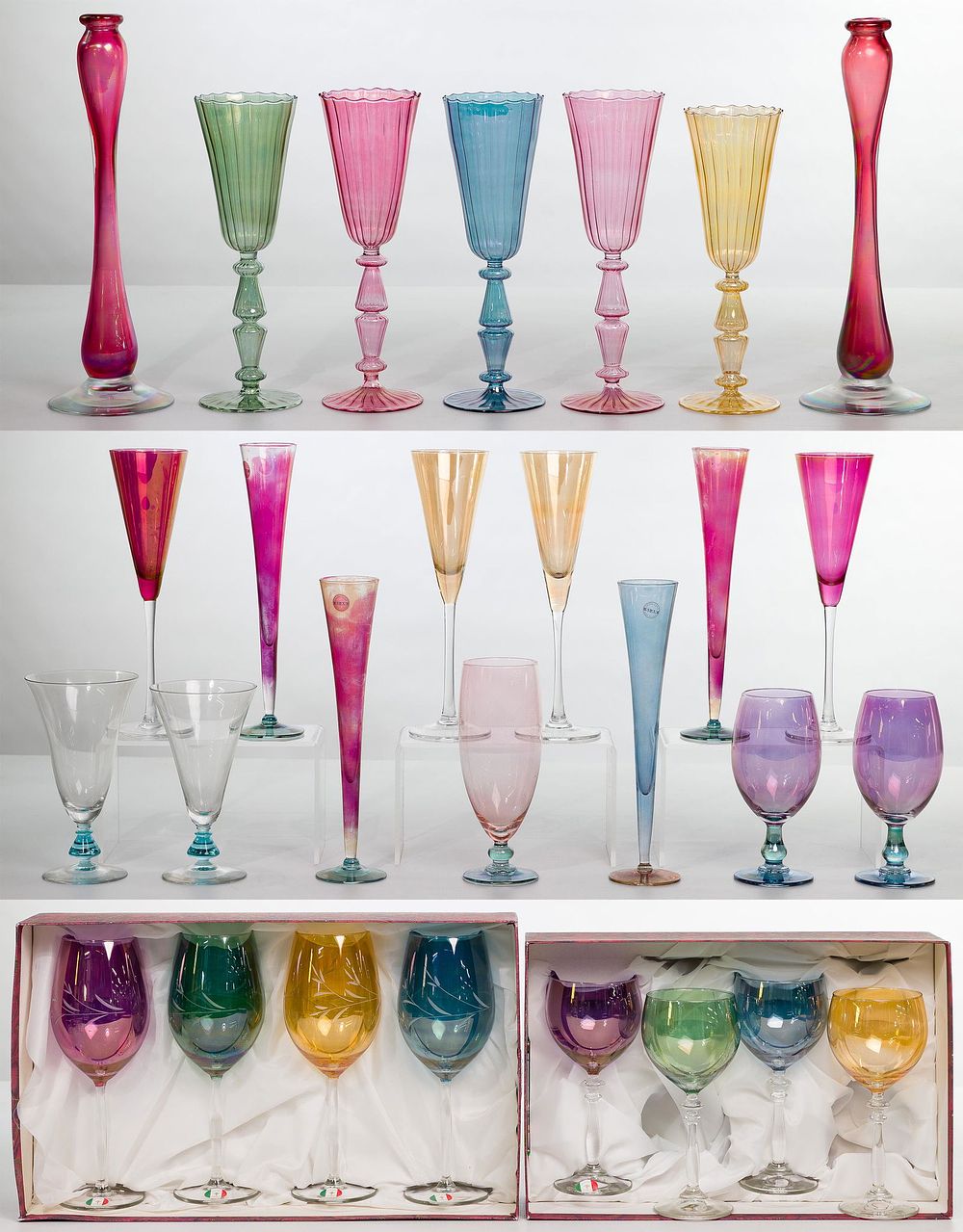 Lot 209: Italian Iridescent Glassware Assortment