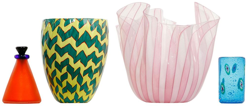 Lot 210: James Carpenter for Venini 'Calabash' Vase and Glass