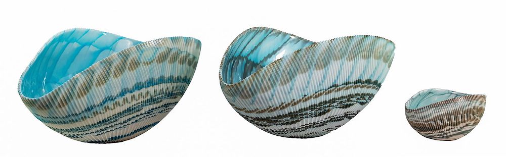 Lot 211: Fornace Ferro for Murano Glass Shell Bowls