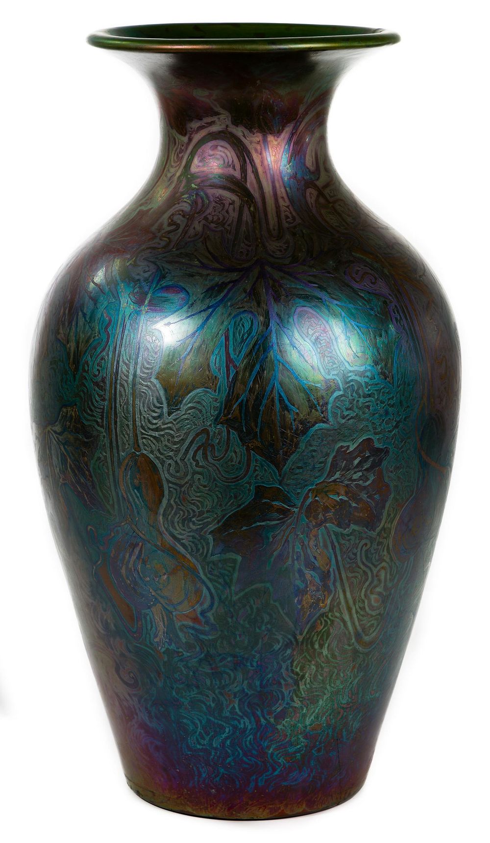 Lot 294: Jacques Sicard for Weller Art Pottery Floor Vase