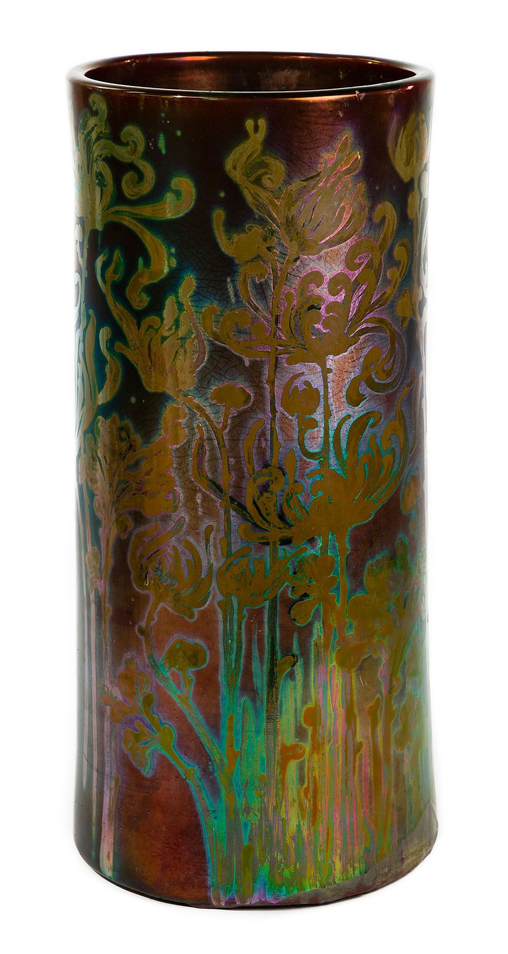 Lot 296: Jacques Sicard for Weller Art Pottery Umbrella Stand