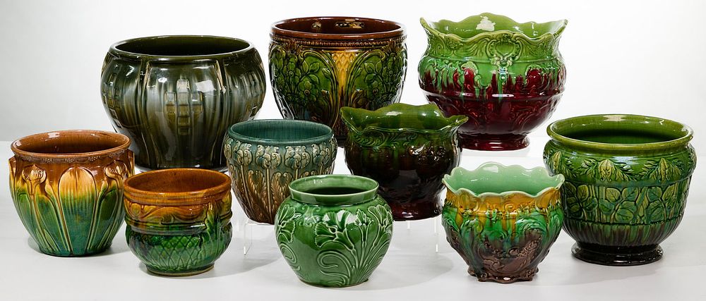 Lot 309: Majolica Pottery Planter Assortment