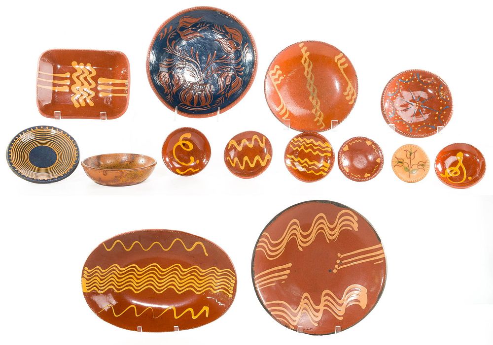 Lot 315: Lester P. Breininger Jr. Redware Plate and Platter