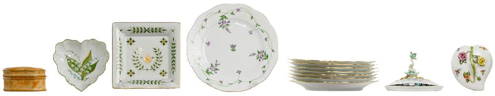 Lot 327: Herend and Limoges Hand-Painted Porcelain Assortment