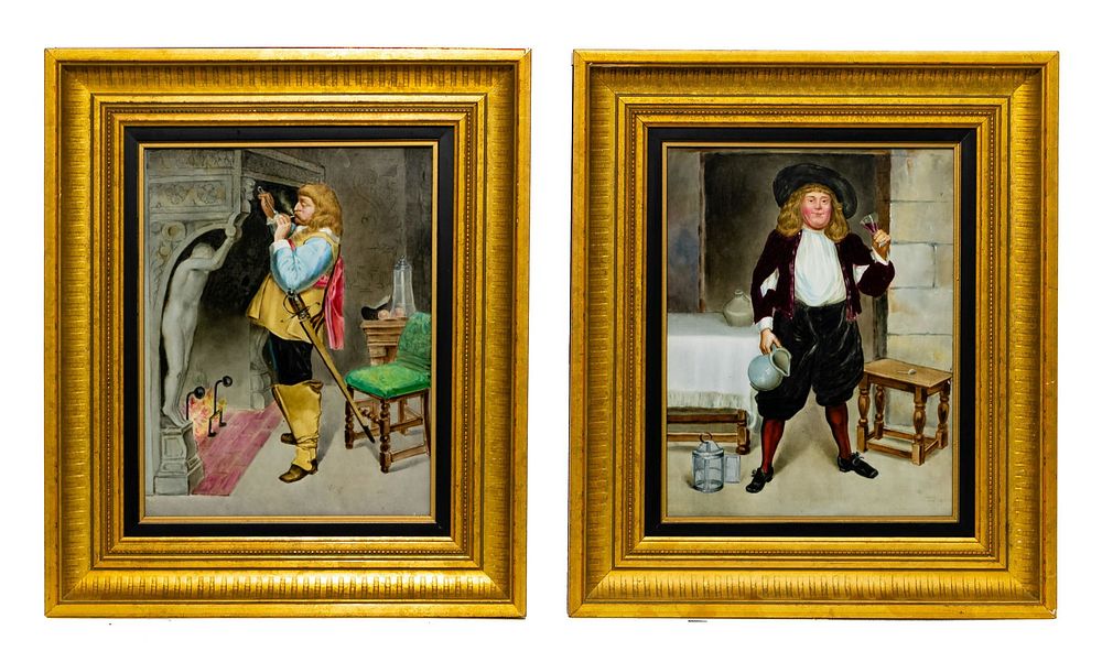 Lot 342: Hand-Painted Porcelain Plaques