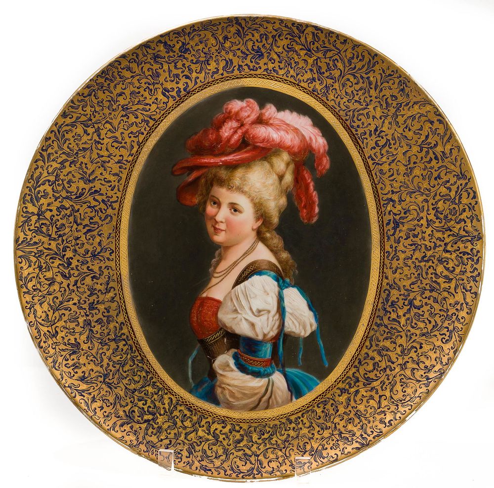 Lot 345: Royal Vienna-Style Portrait Charger