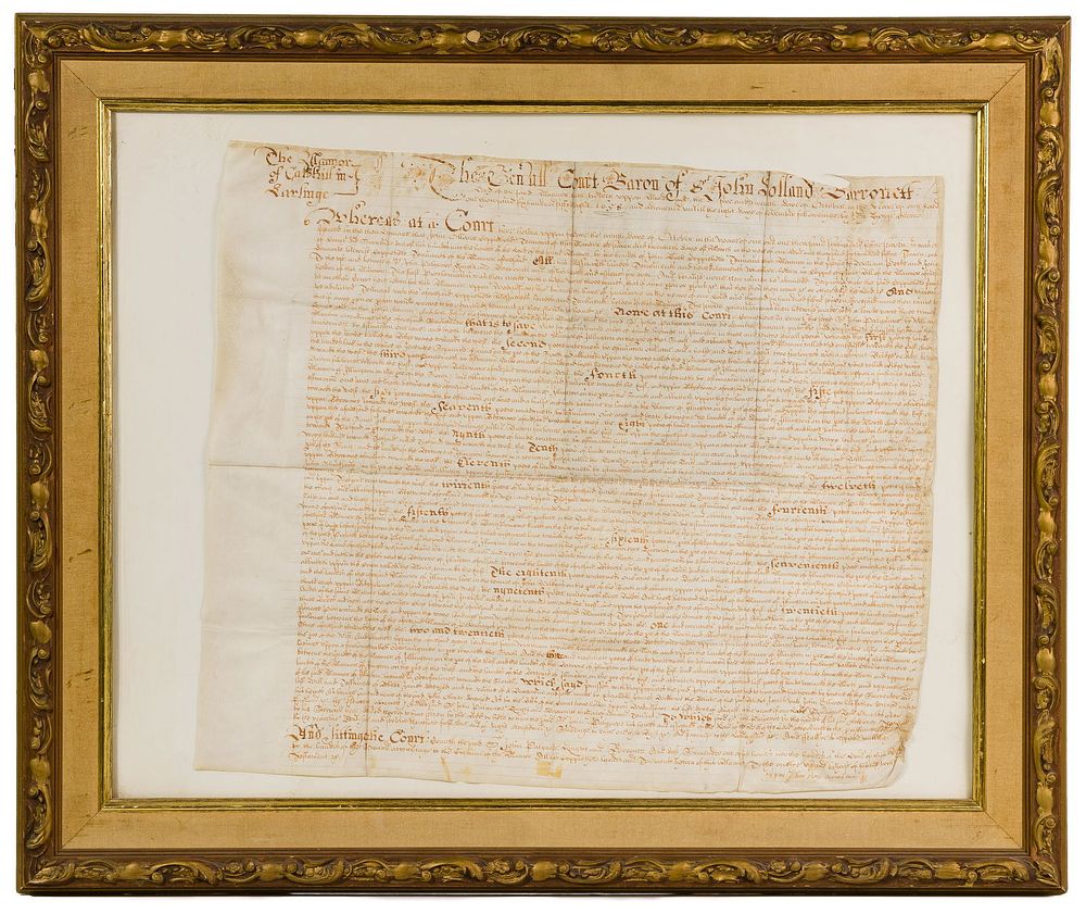 Lot 357: 1658 English Court Document