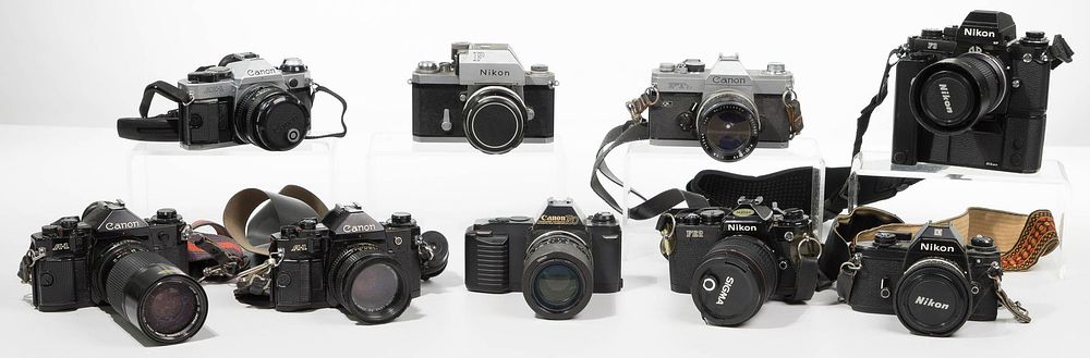 Lot 389: Canon and Nikon Camera Assortment
