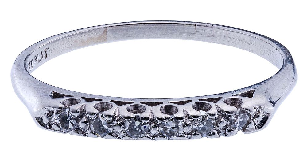 Lot 403: Platinum and Diamond Band Ring