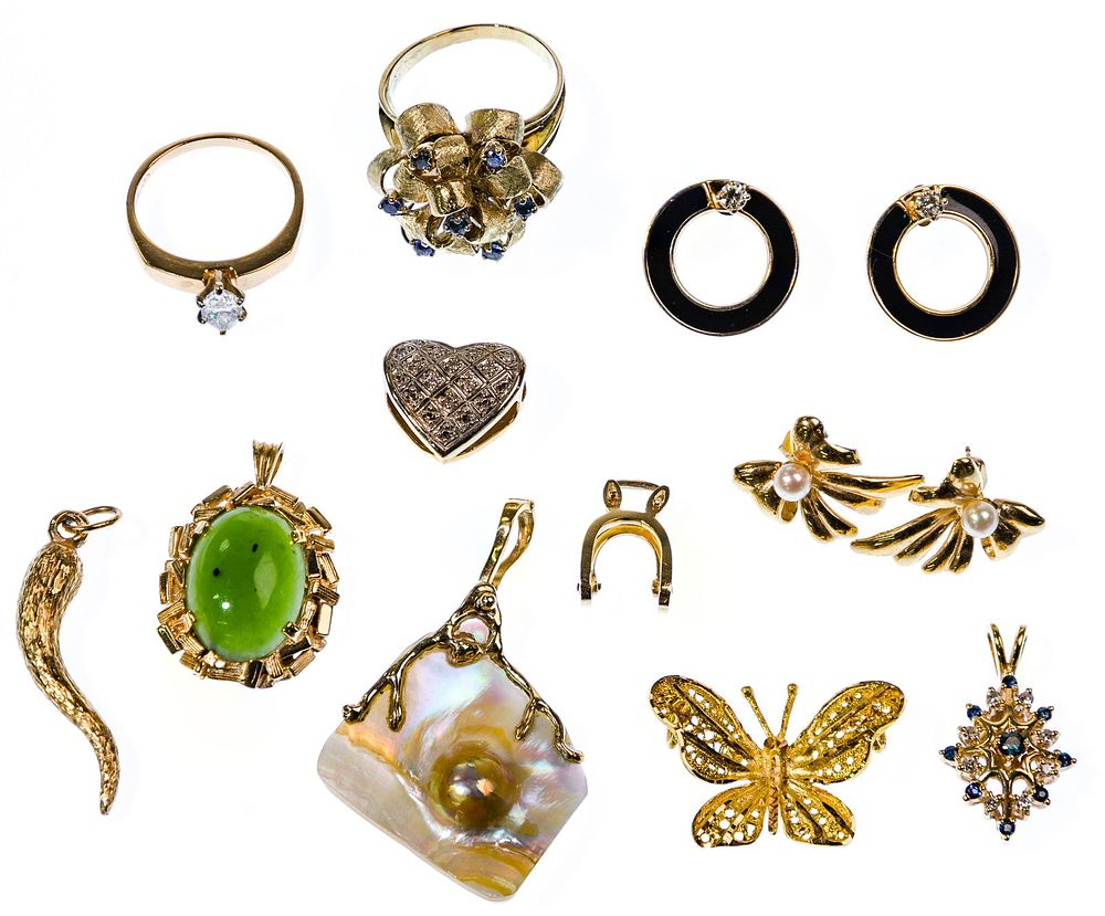 Lot 447: 14k Gold Jewelry Assortment