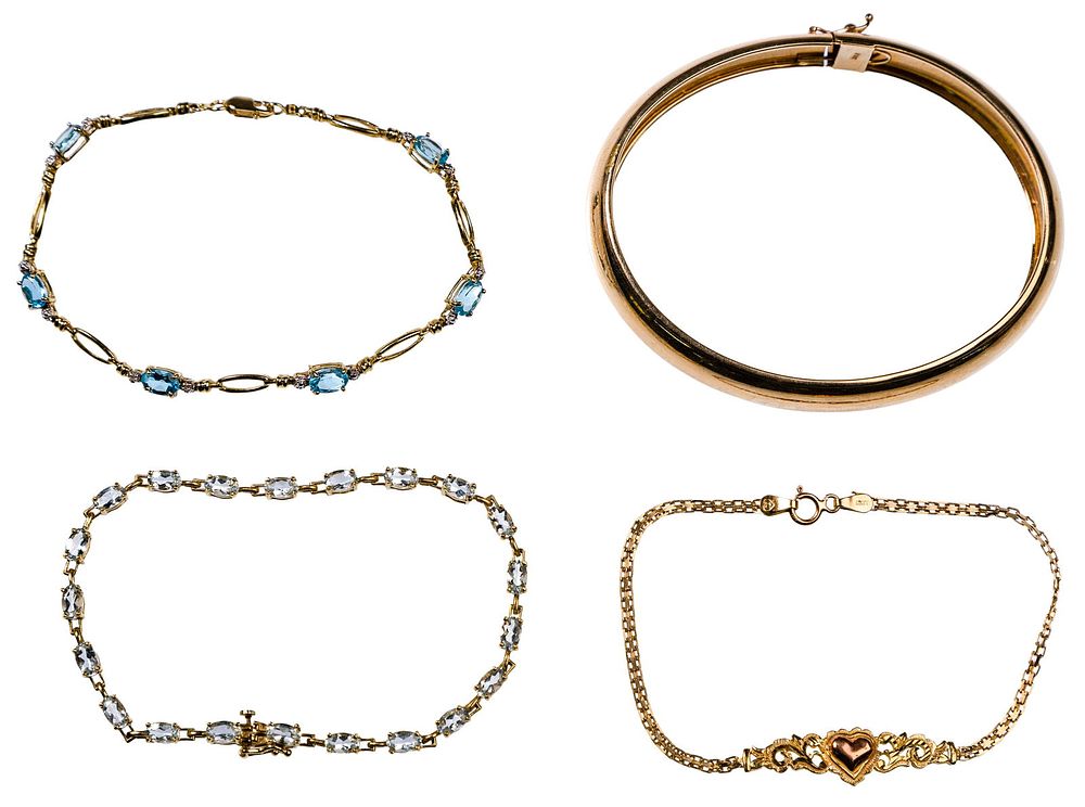 Lot 461: 10k Gold Bracelet Assortment
