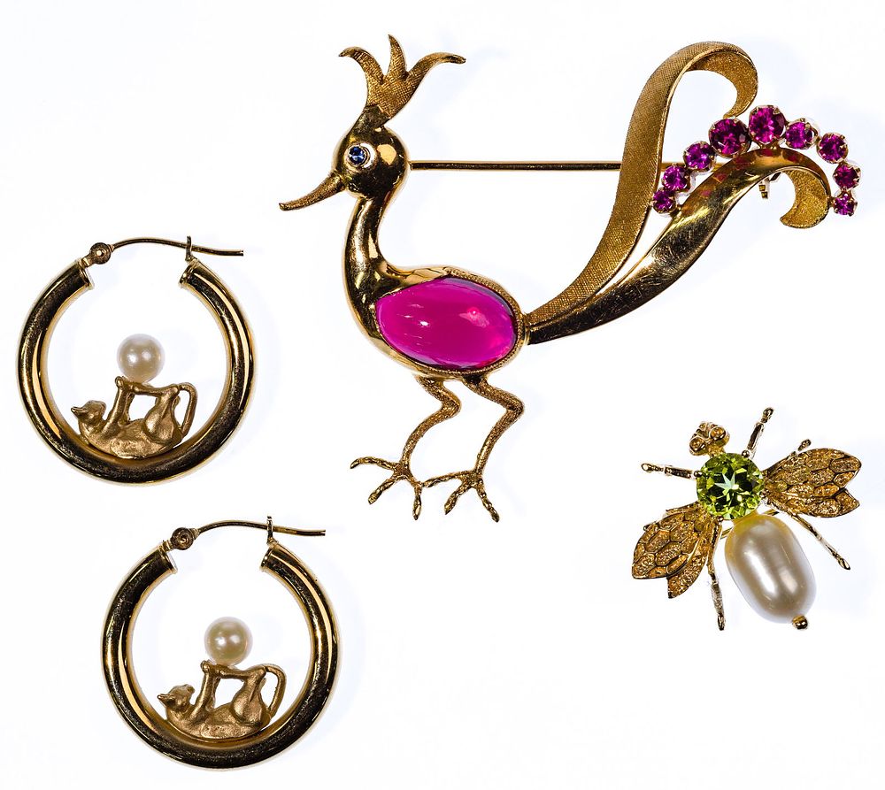 Lot 466: 18k and 14k Yellow Gold Jewelry Assortment