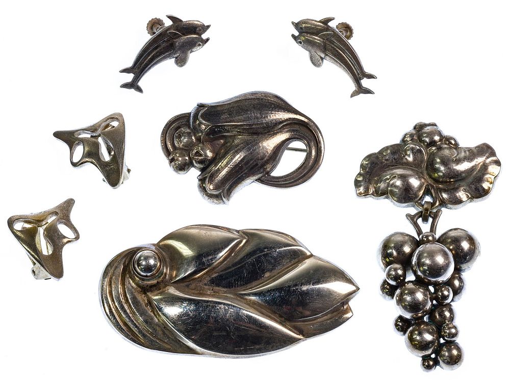 Lot 475: Georg Jensen Sterling Silver Jewelry Assortment