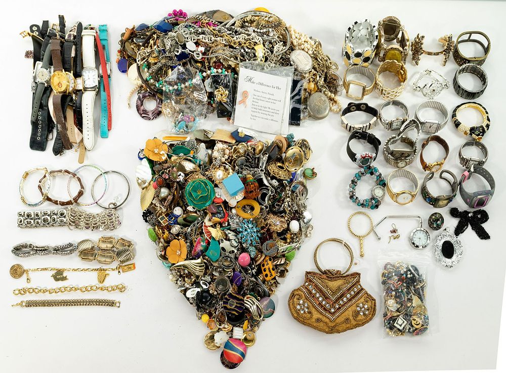 Lot 486: Costume Jewelry and Wrist Watch Assortment