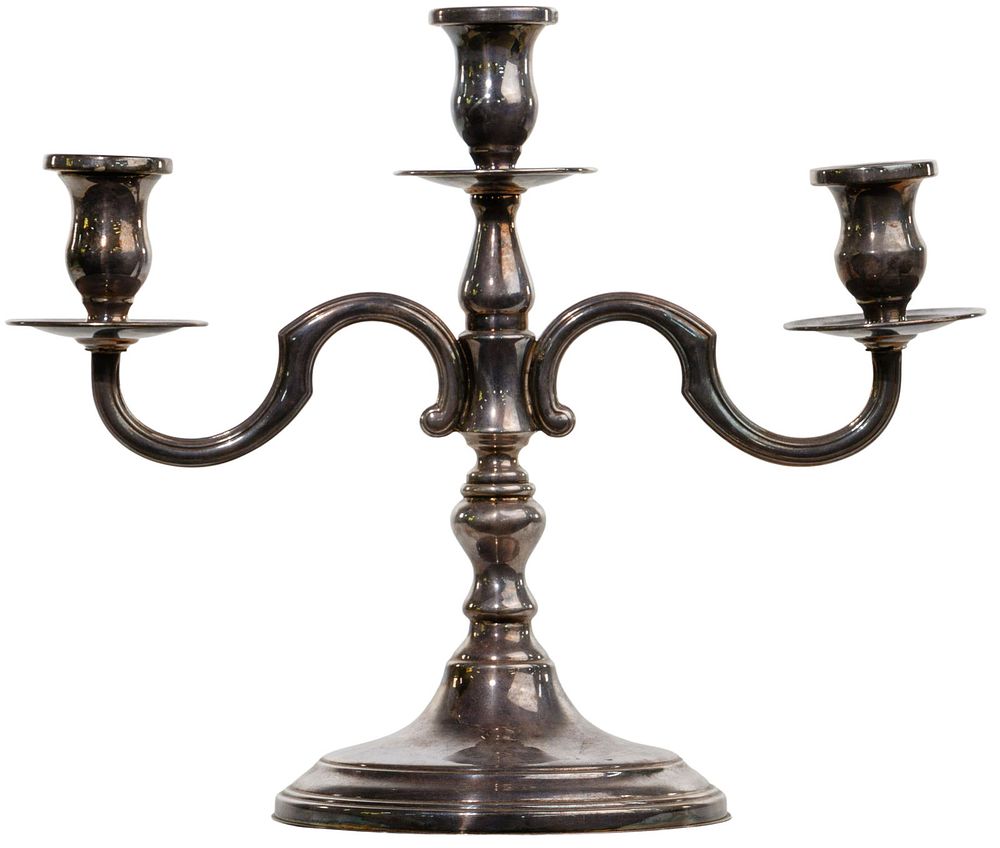 Lot 489: F. Calegaro Sterling Silver Candelabra