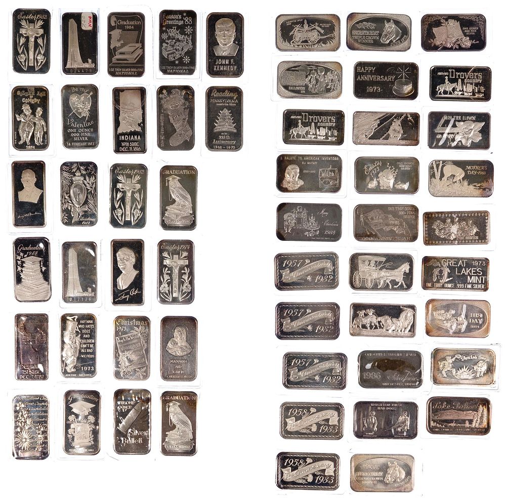 Lot 572: Silver Bar (.999) Assortment