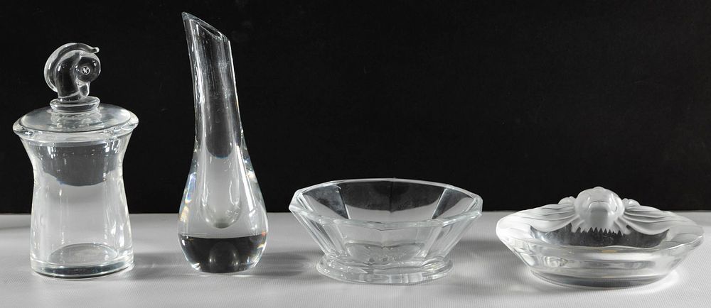 Lot 202: Lalique, Steuben and Baccarat Crystal Assortment